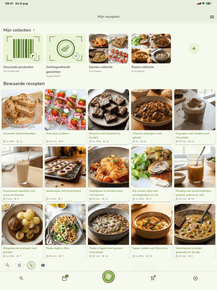 The same KiWi recipe library on an iPad